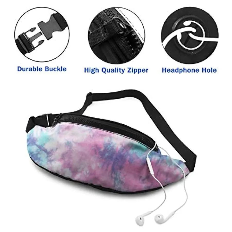 Marsupio per Uomo Donna,Marsupio Tie Dye Rosa Pastello Marsupio con Cintura Tasca a Tracolla Regolabile Borsa a Tracolla Borsa s