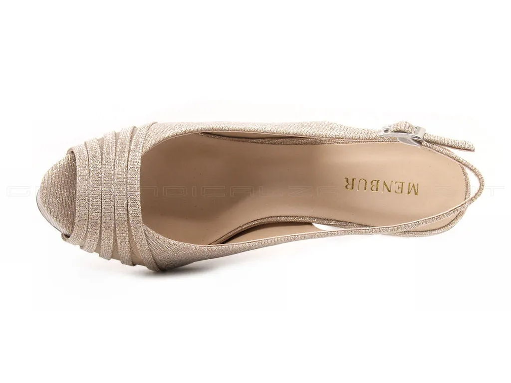 Menbur sandalo elegante con glitter oro