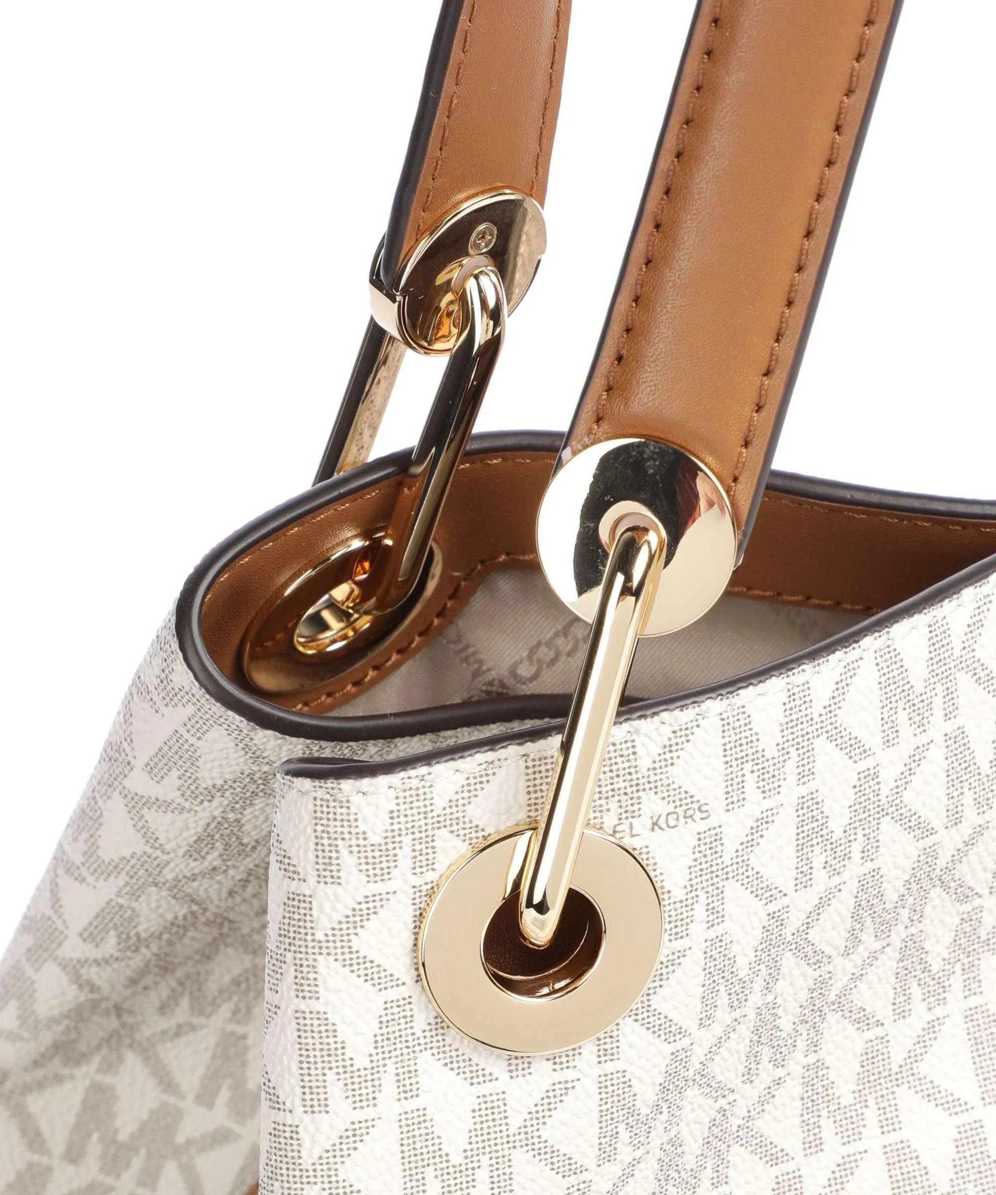  Michael Kors Raven Borsa hobo tela avorio  