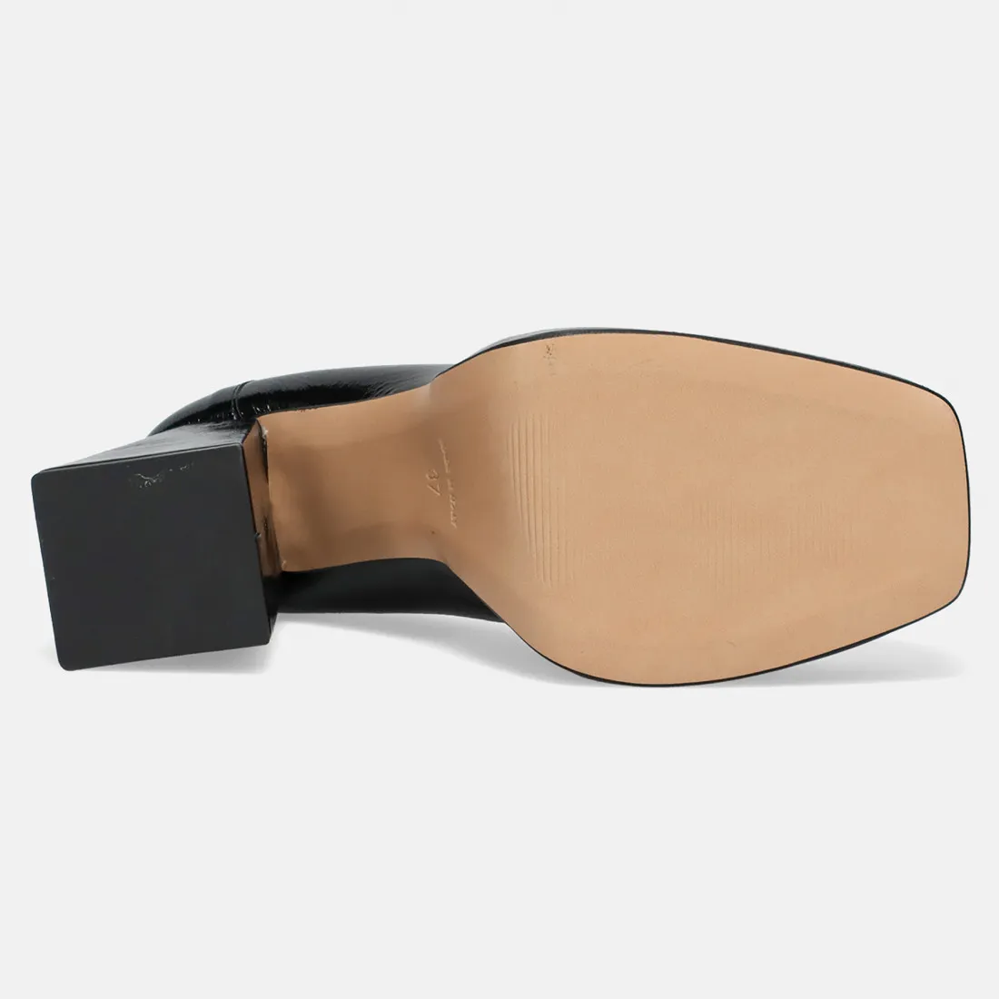 Mocassino Brando Pixie 10 nero in pelle lucida con tacco alto e plateau