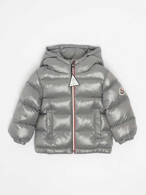 MONCLER  Piumino neonato Moncler New Aubert in piuma Grigio