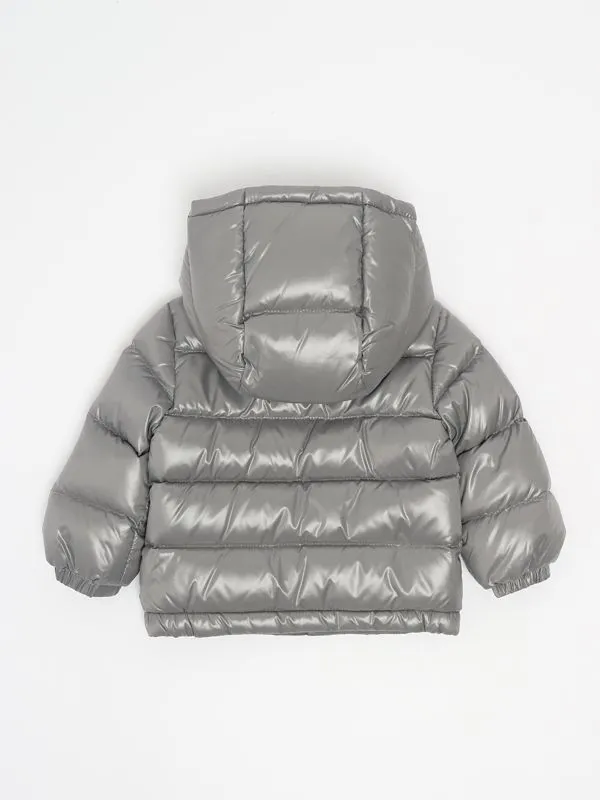 MONCLER  Piumino neonato Moncler New Aubert in piuma Grigio