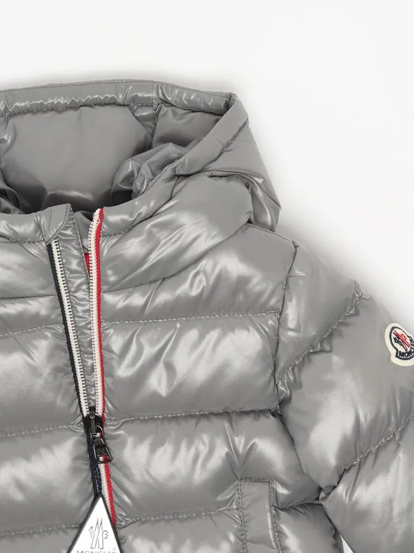 MONCLER  Piumino neonato Moncler New Aubert in piuma Grigio