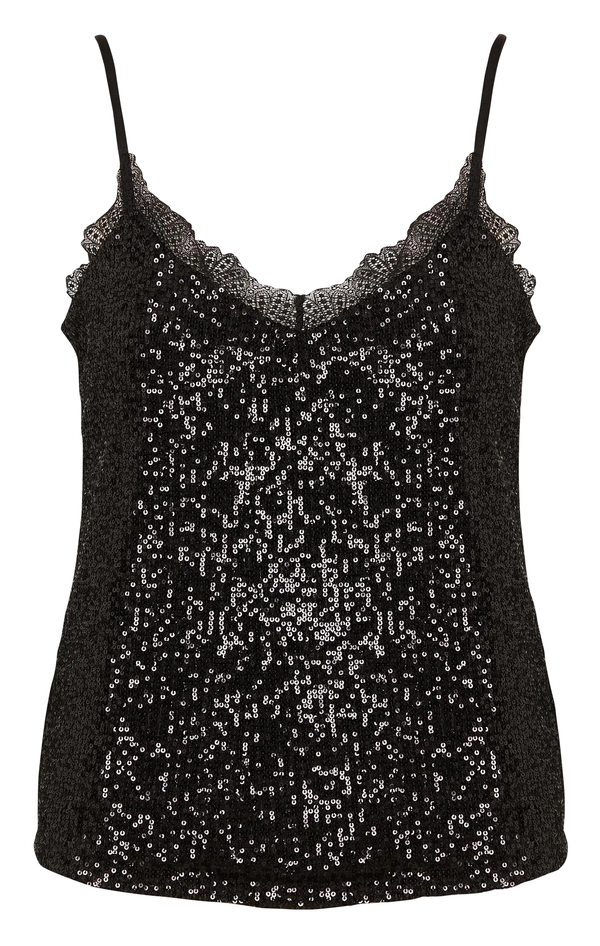  MORGAN   BAIA - Top con bretelle a paillettes | Nero