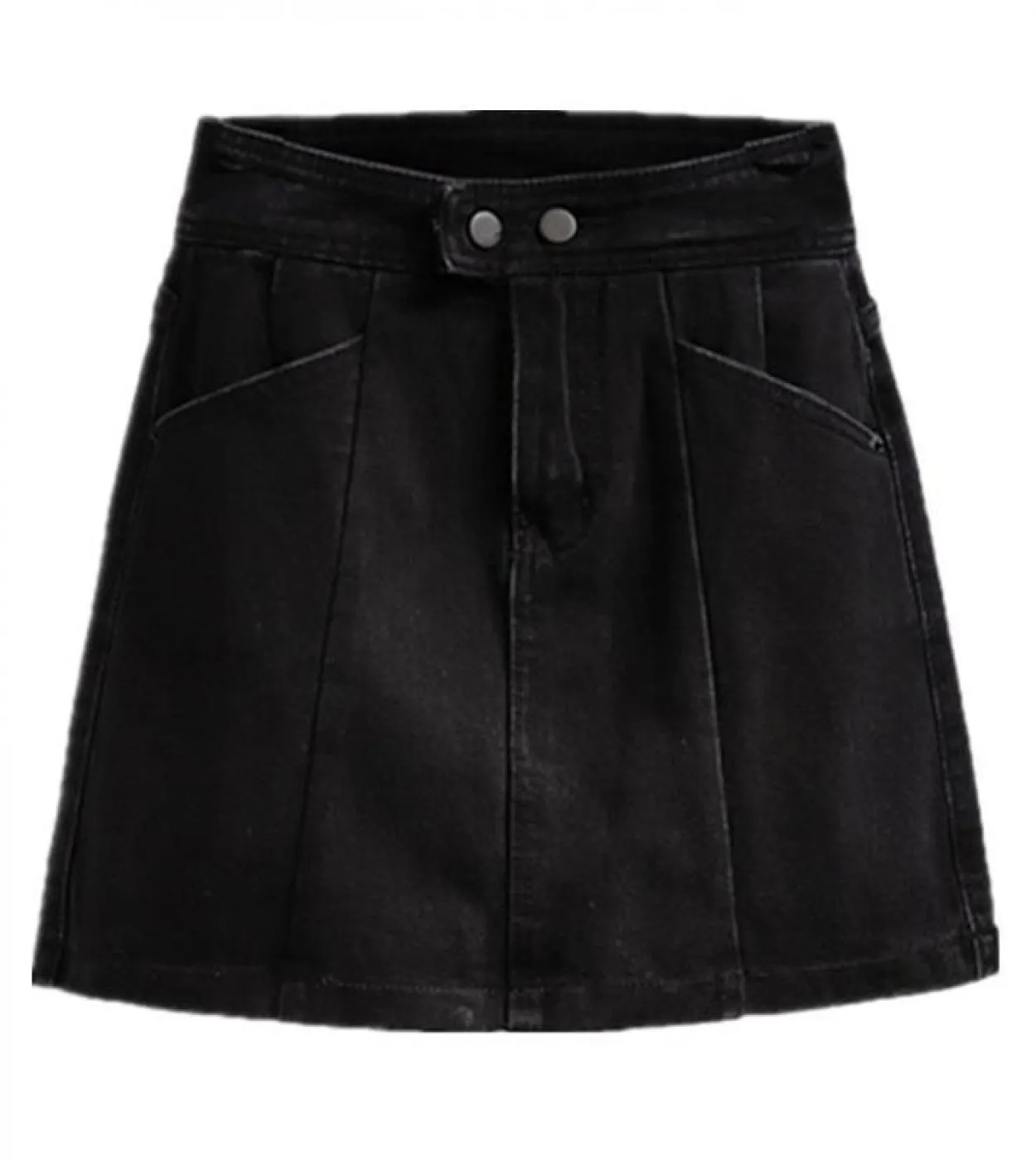 Moukyun Summer Women Minigonna in denim Gonna jeans a vita alta di grandi dimensioni Ladies Loose Fashion A Line Gonne in cotone
