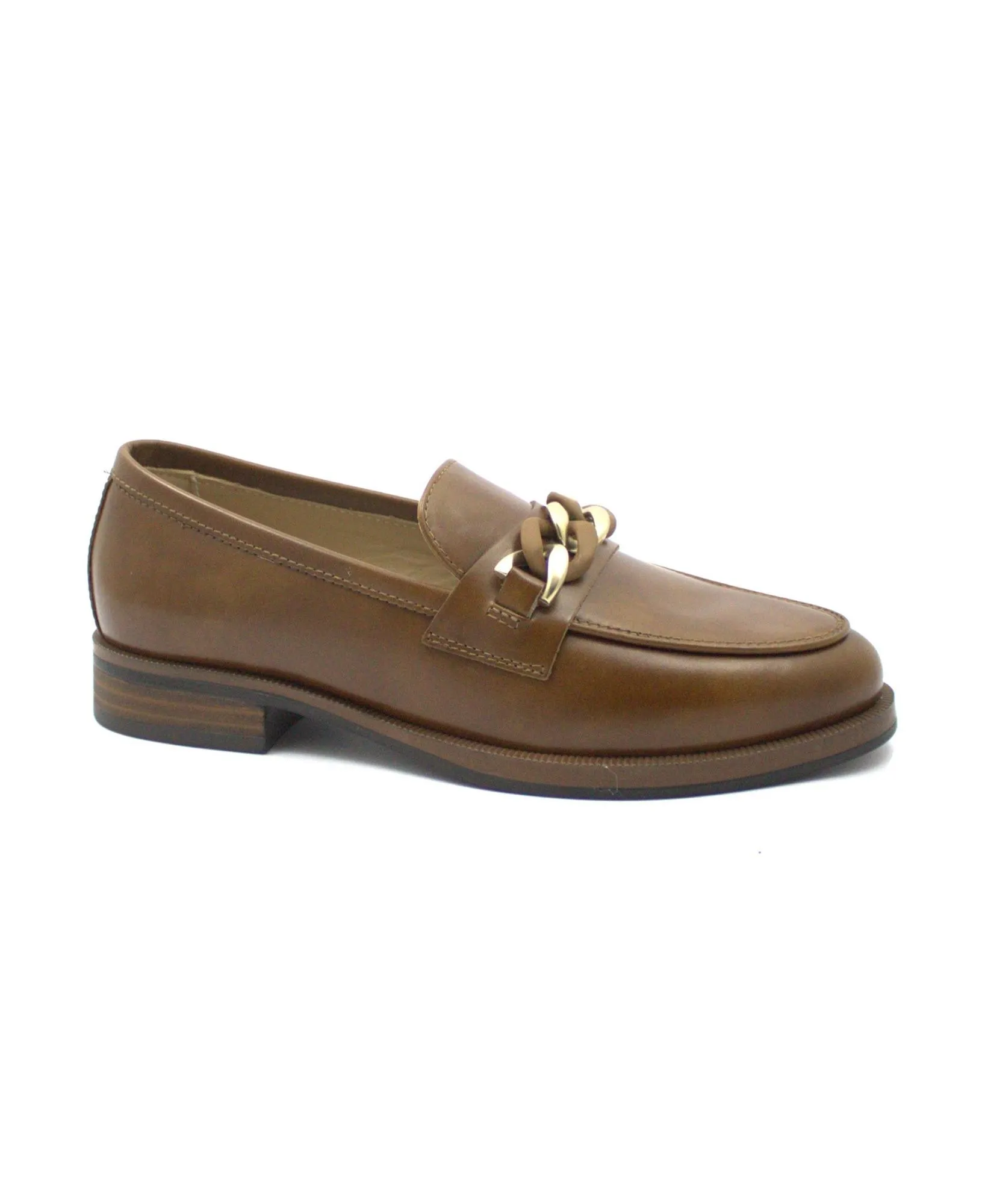 NERO GIARDINI 08170 cuoio scarpe donna mocassino catena pelle