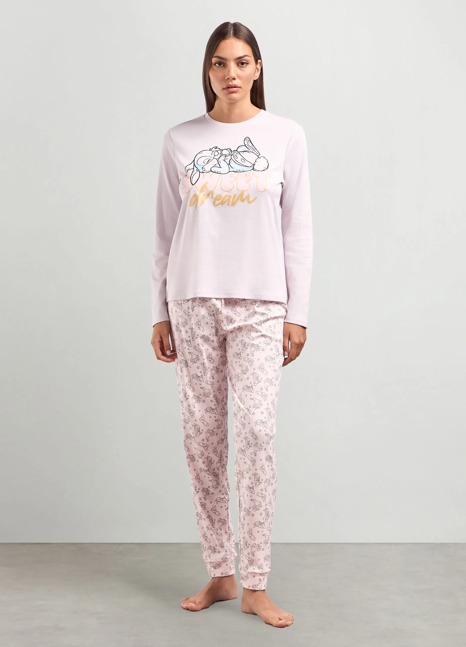 NYMOS  Set pigiama lungo in puro cotone donna