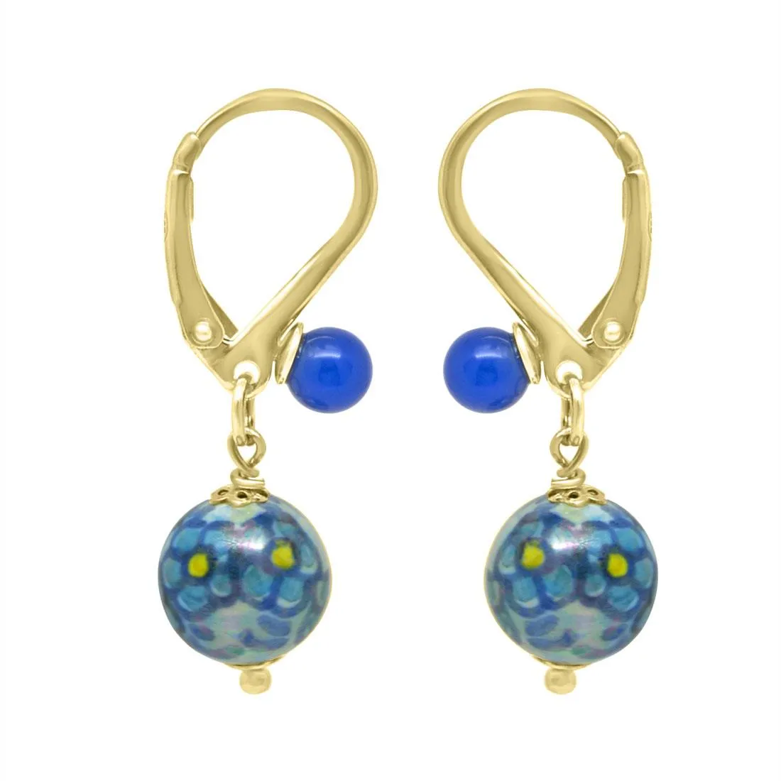 Orecchini in argento e ceramica
