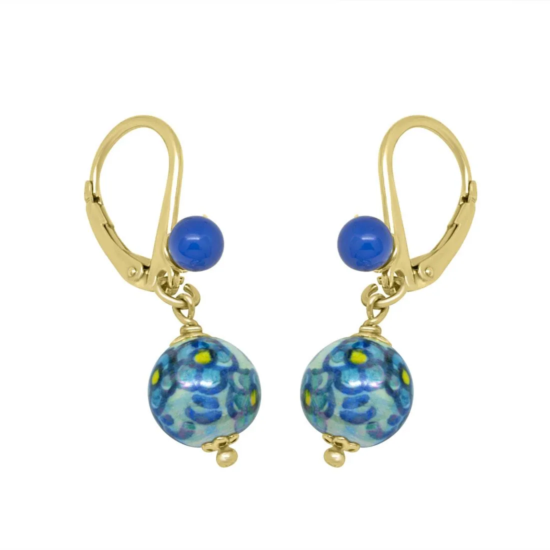 Orecchini in argento e ceramica