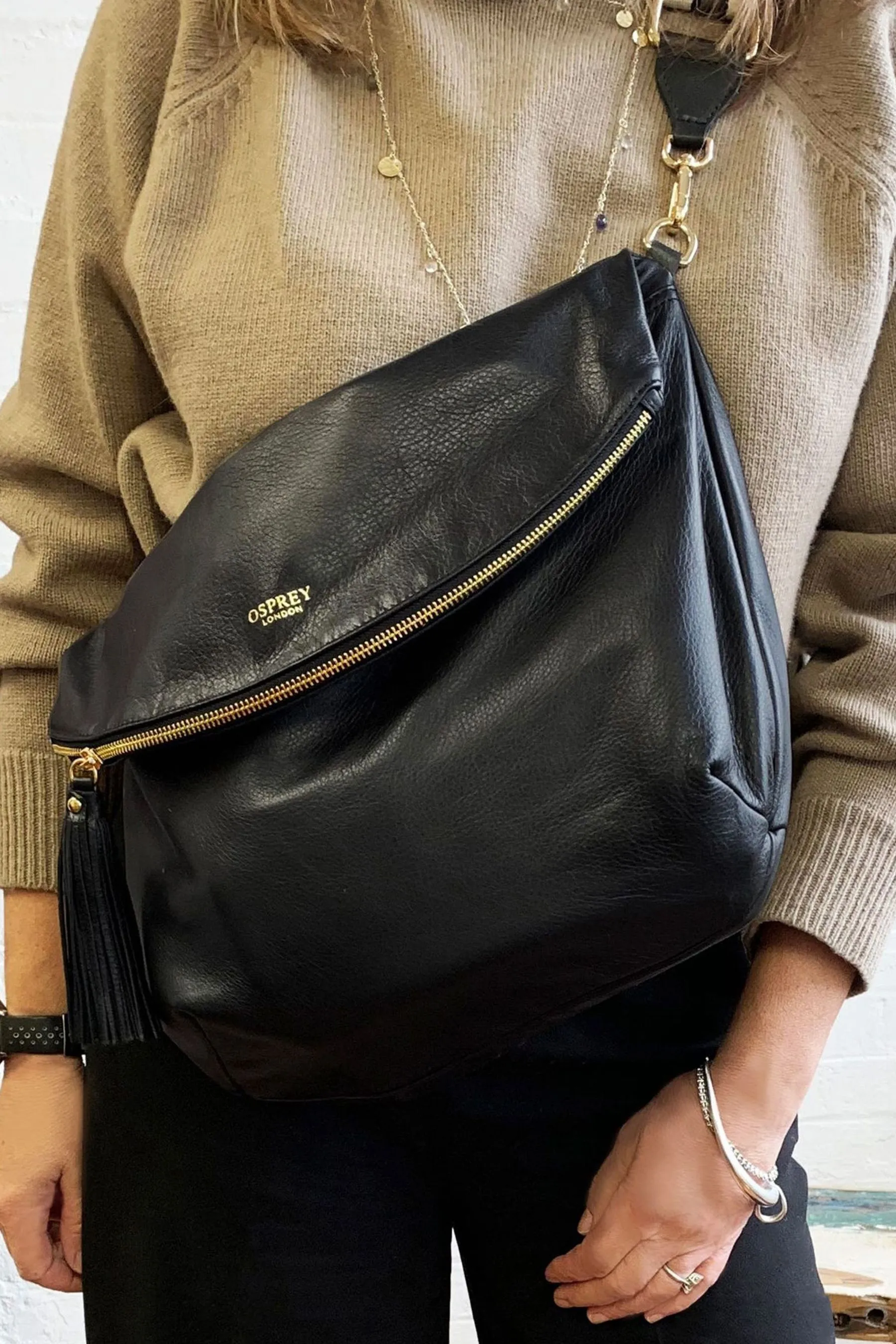 OSPREY LONDON - Large Milano - Borsa a tracolla double-face in pelle italiana