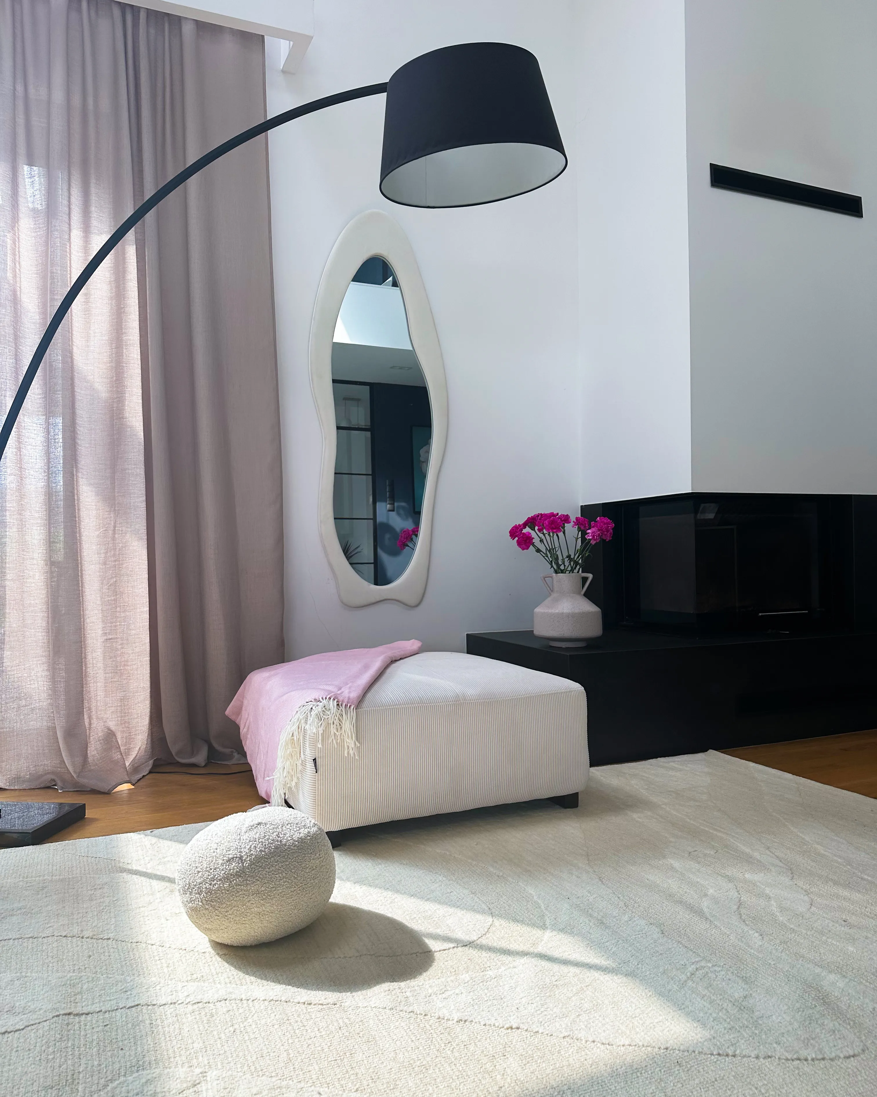 Ottoman LUNGO Corduroy Off-White