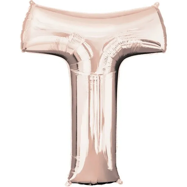 Palloncino foil lettera T oro rosa 41cm