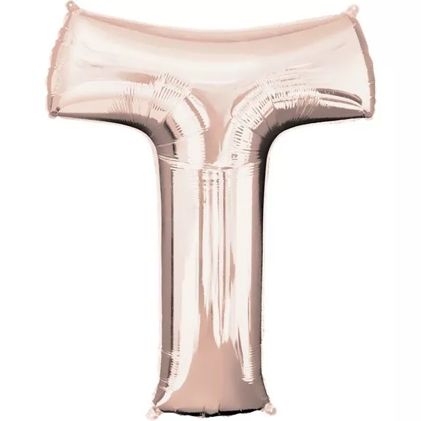 Palloncino foil lettera T oro rosa 41cm