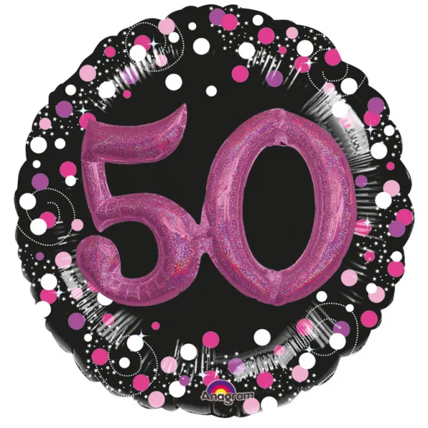 Palloncino foil numero 50 nero e viola