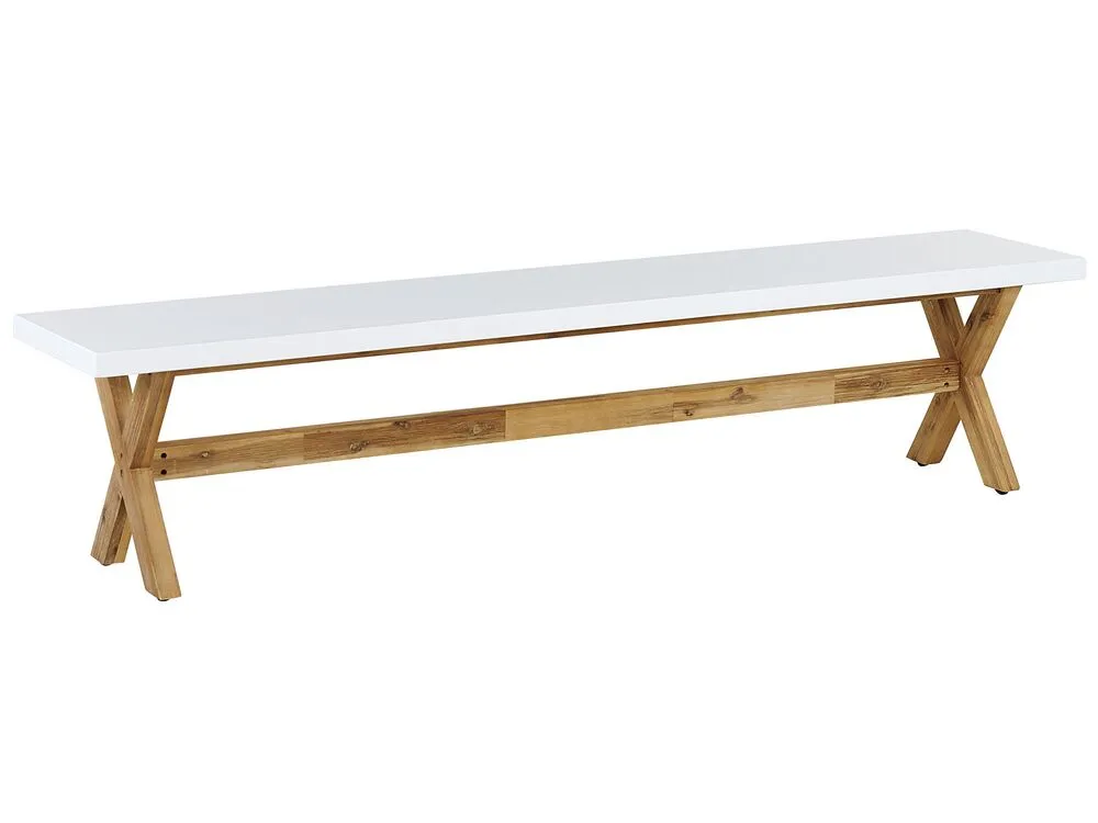 Panchina da giardino OLBIA 200 cm Cemento Bianco