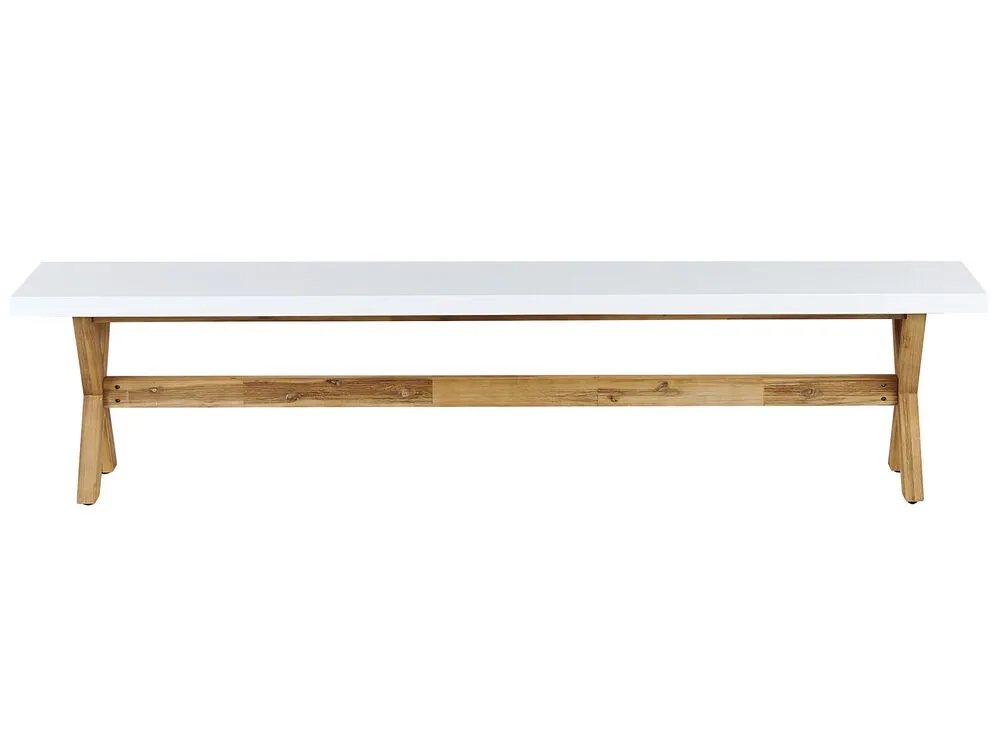 Panchina da giardino OLBIA 200 cm Cemento Bianco