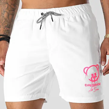 Pantaloncini da bagno Art Series Bianco Rosa Fluo