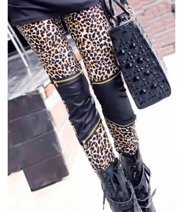 Pantalone Ecopelle Leopard