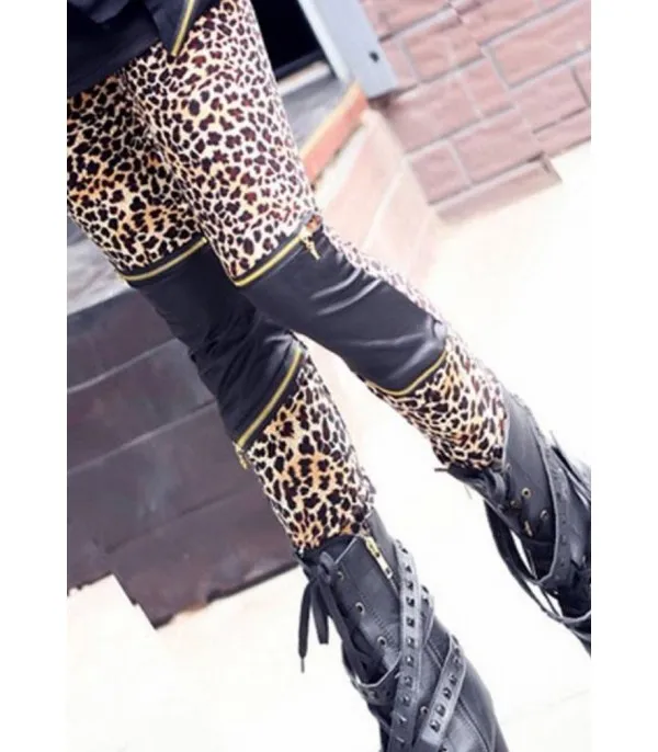 Pantalone Ecopelle Leopard