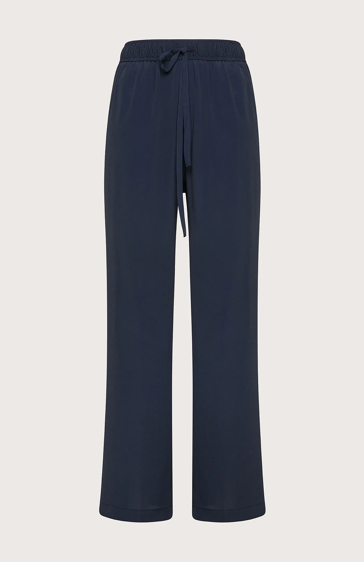 Pantalone lungo elasticato in tessuto leggero misto seta