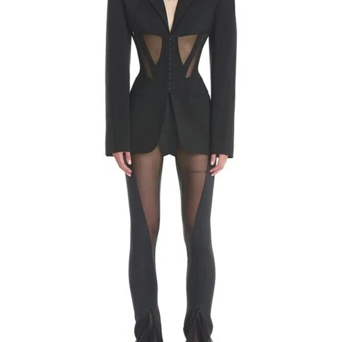 Pantaloni a matita blazer patchwork di garza prospettiva da donna del vestito blazer del designer più nuovo del 2023 di High Str