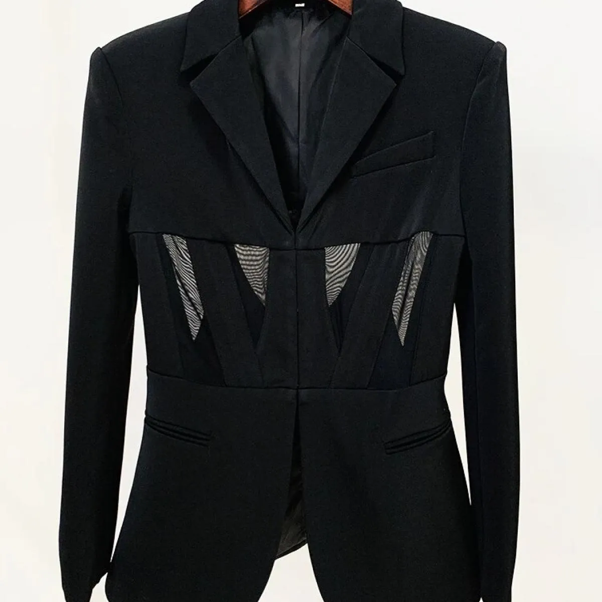Pantaloni a matita blazer patchwork di garza prospettiva da donna del vestito blazer del designer più nuovo del 2023 di High Str