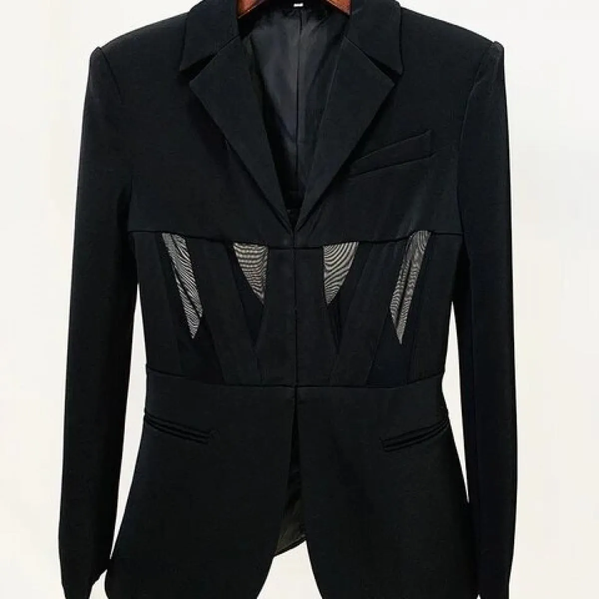 Pantaloni a matita blazer patchwork di garza prospettiva da donna del vestito blazer del designer più nuovo del 2023 di High Str
