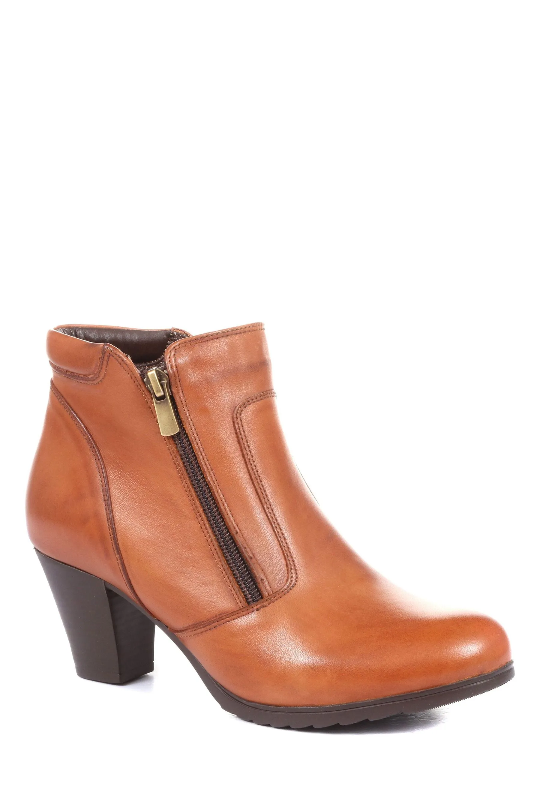 Pavers - Stivali alla caviglia in pelle con tacco donna