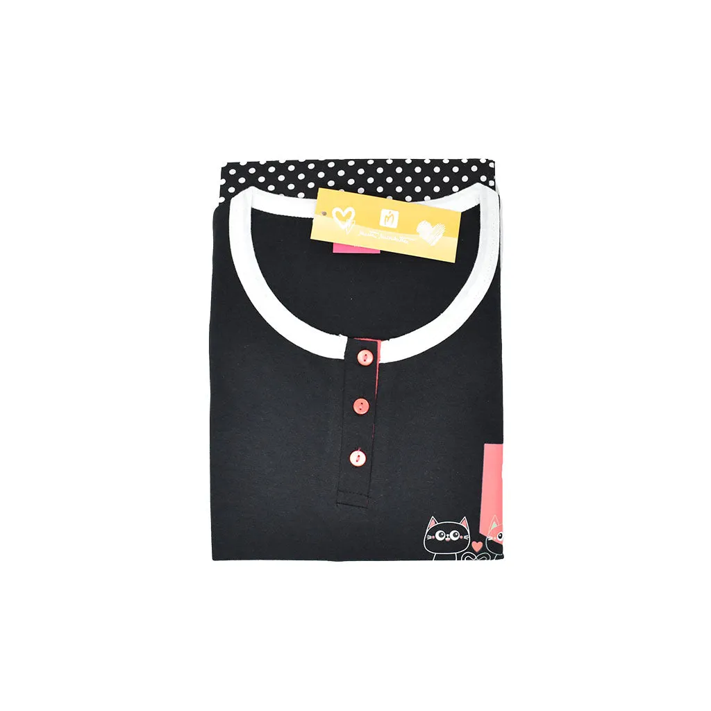 Pigiama Cotone Donna Maniche Corte Pantaloncini Marta Marzotto Gatti 190