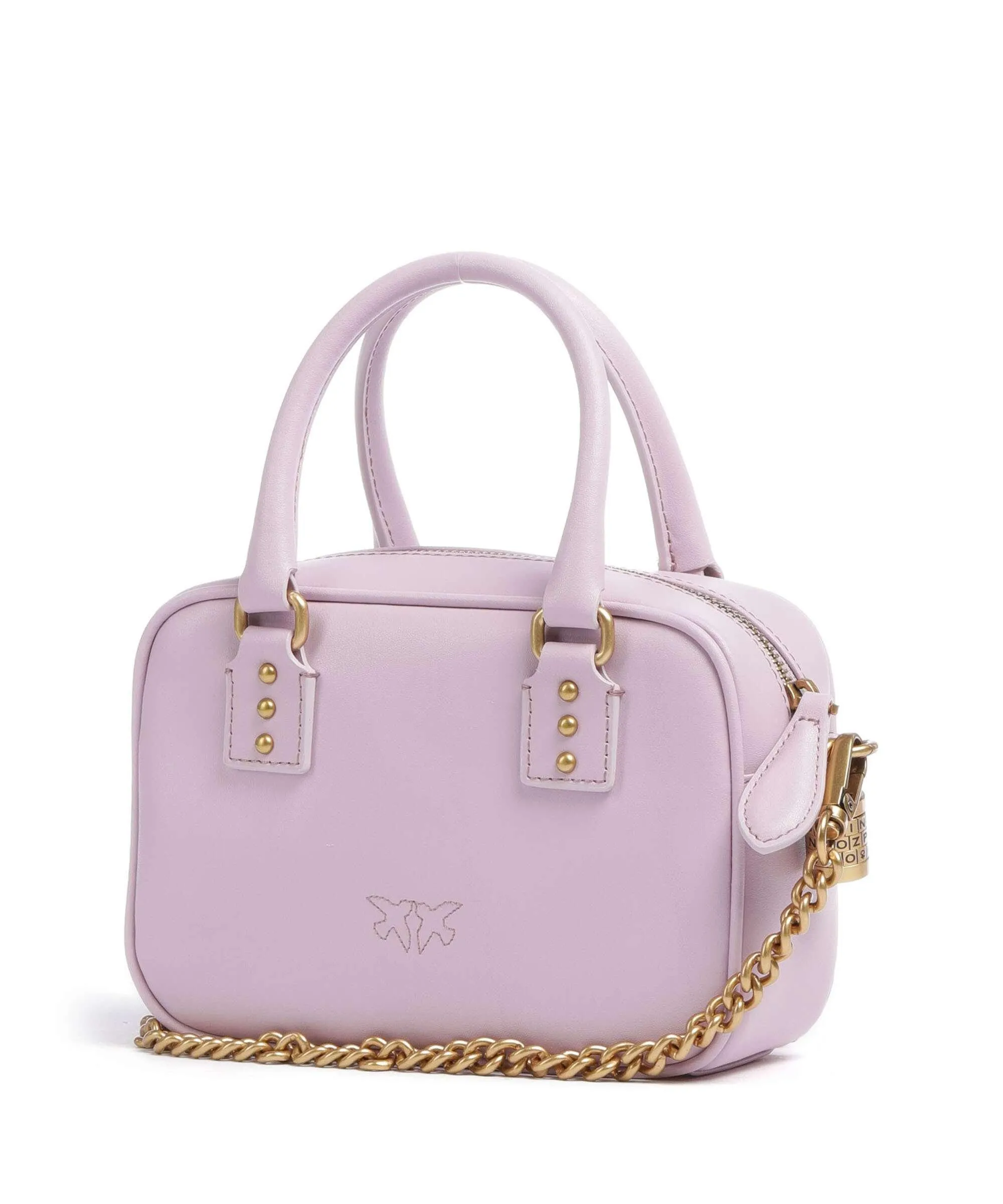  Pinko Bowling Mini Borsa a tracolla pelle di vitello finemente grana viola  