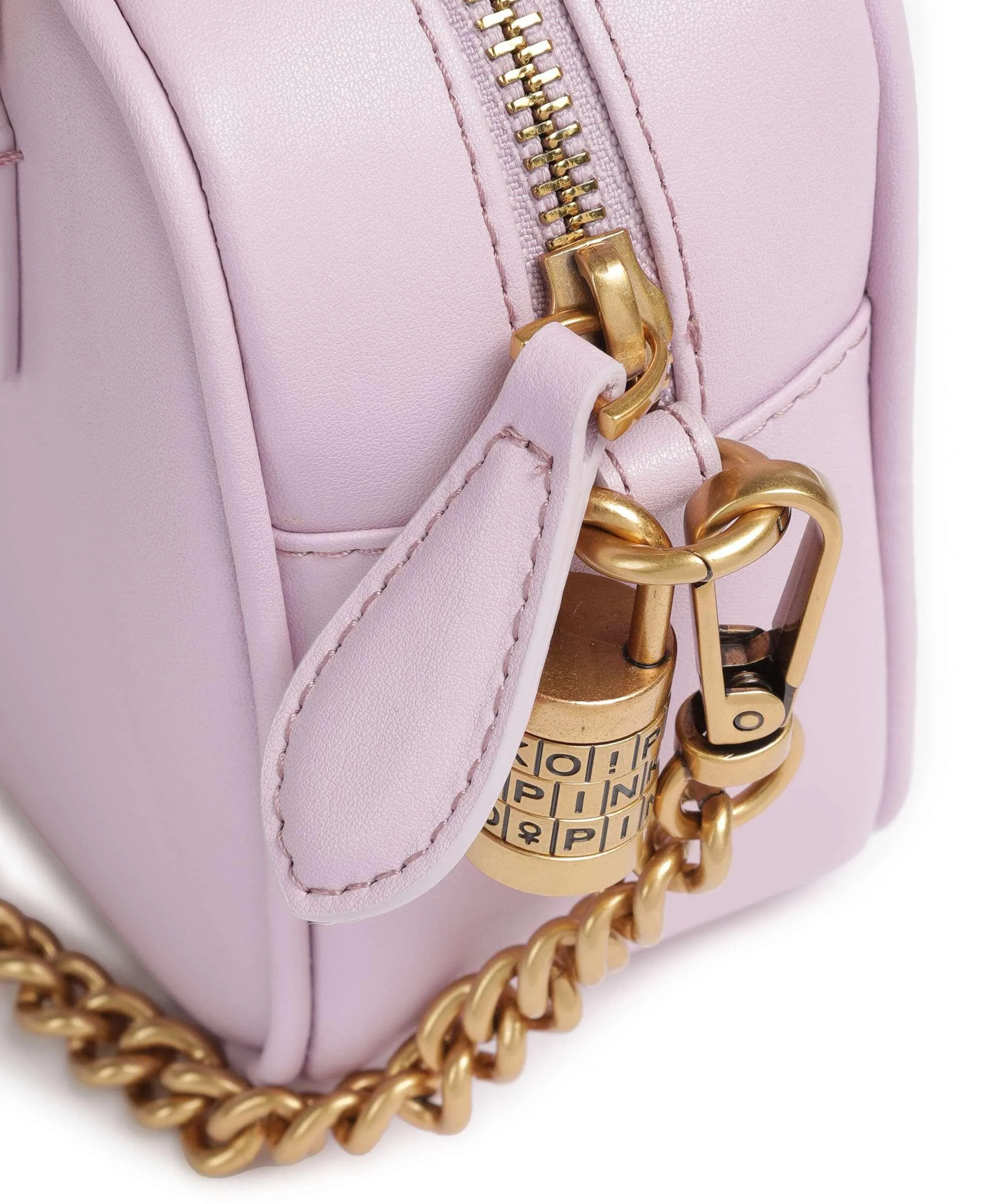  Pinko Bowling Mini Borsa a tracolla pelle di vitello finemente grana viola  