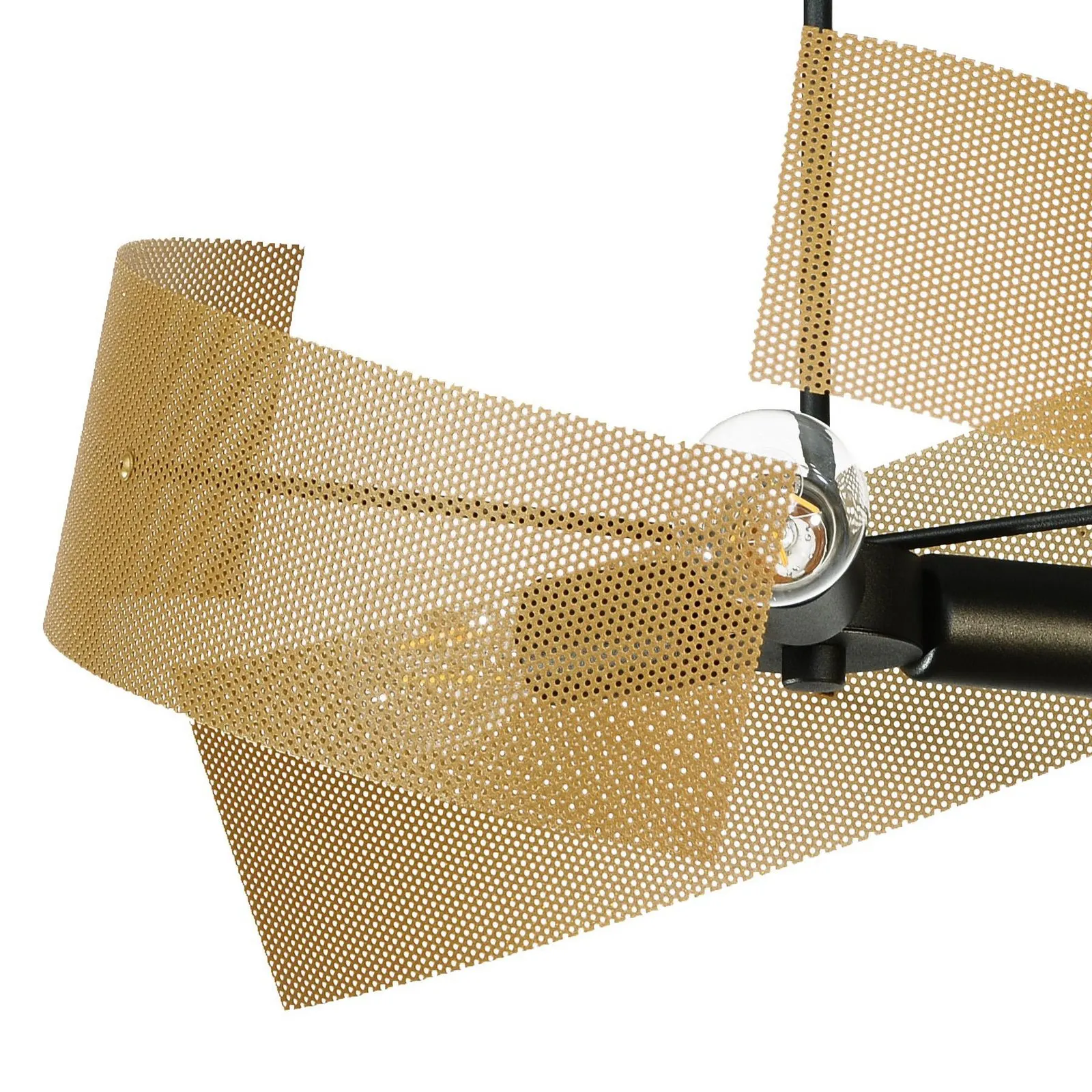 Plafoniera Moira, oro/nero, Ø 47 cm, a 3 luci