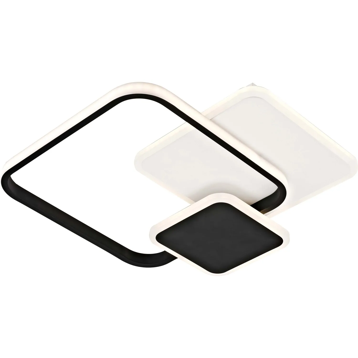 Plafoniera quadra LED in metallo Tara 32 W 3000-6000 K bianco e nero