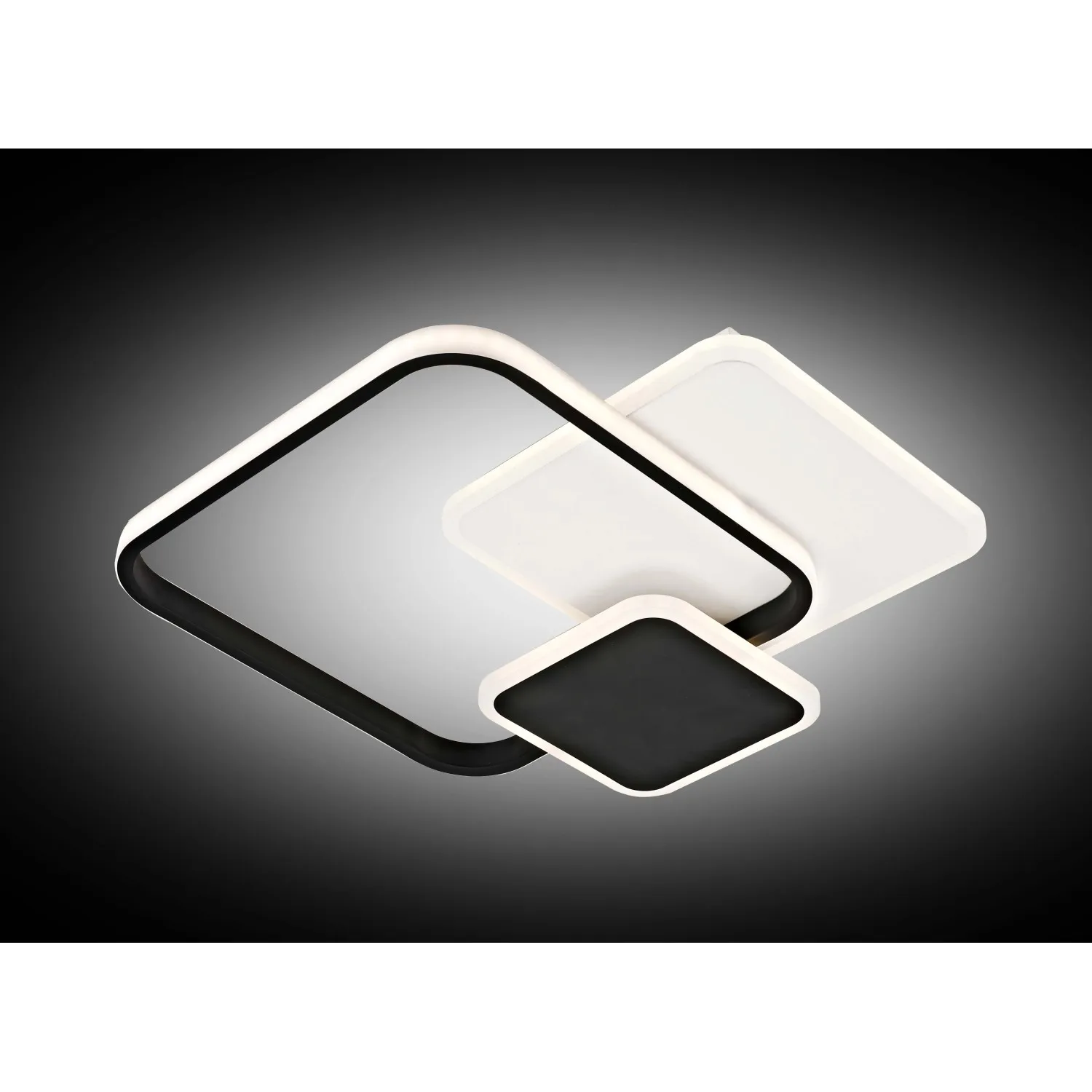 Plafoniera quadra LED in metallo Tara 32 W 3000-6000 K bianco e nero