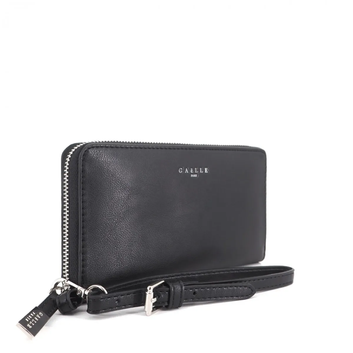Portafoglio Zip Around In Ecopelle Con Logo, Nero