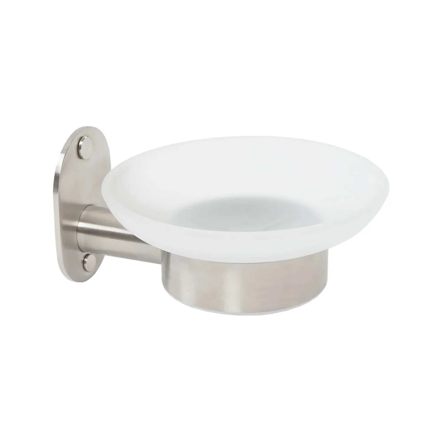 Portasapone bagno Blizz in acciaio inox spazzolato e vetro