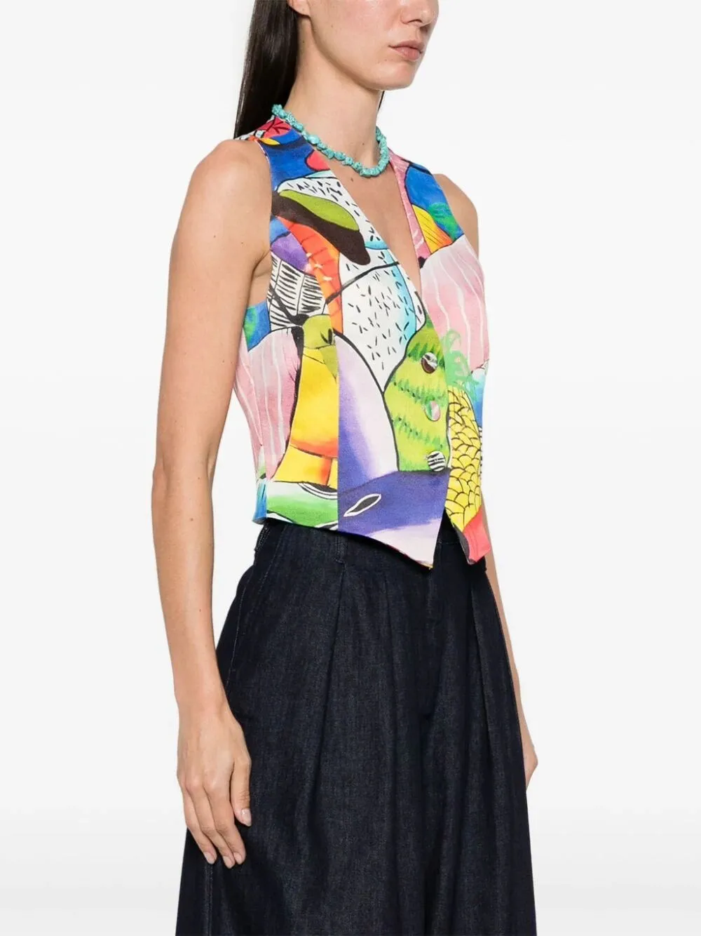 Printed Short Gilet