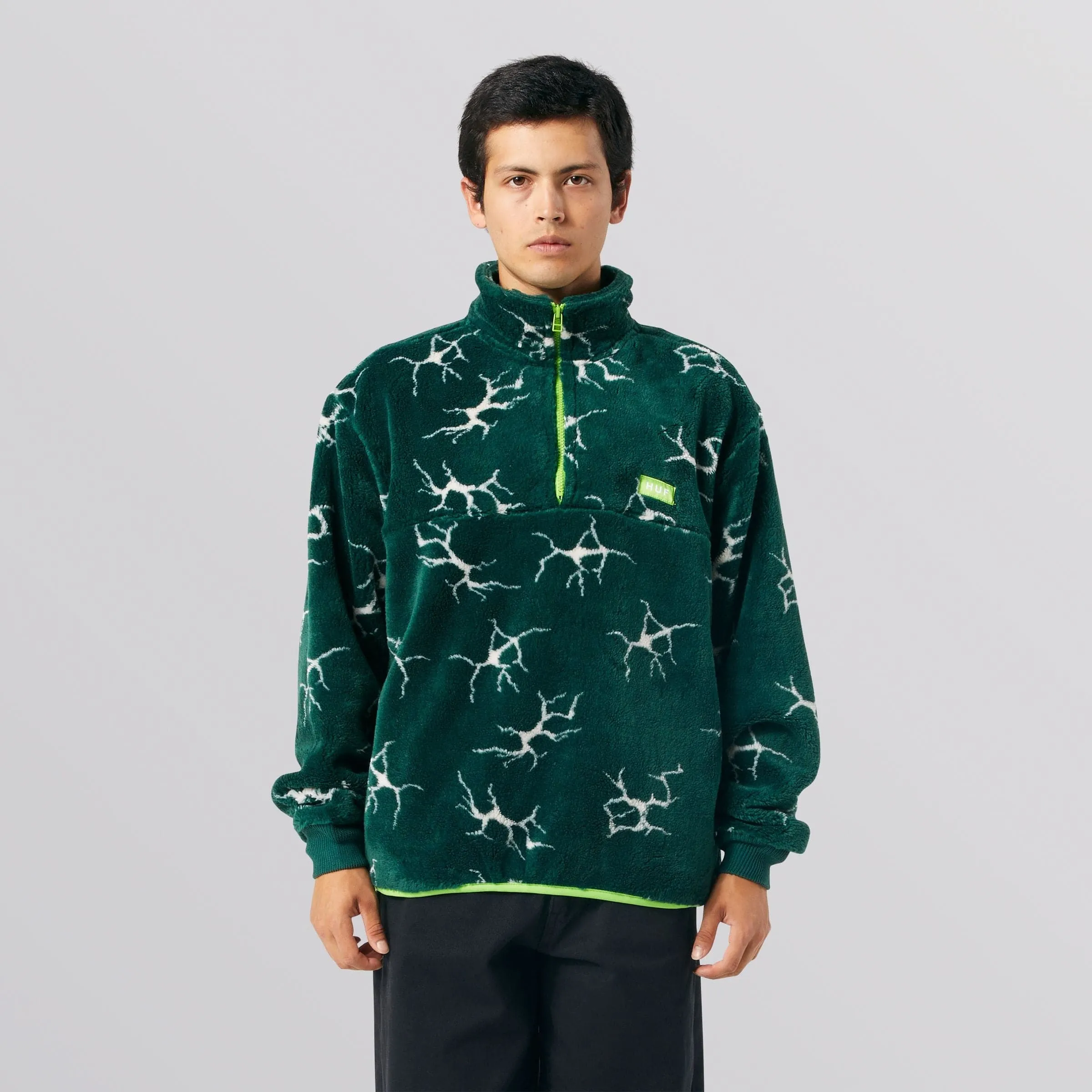 QUAKE SHERPA 1/4 ZIP - FOREST GREEN
