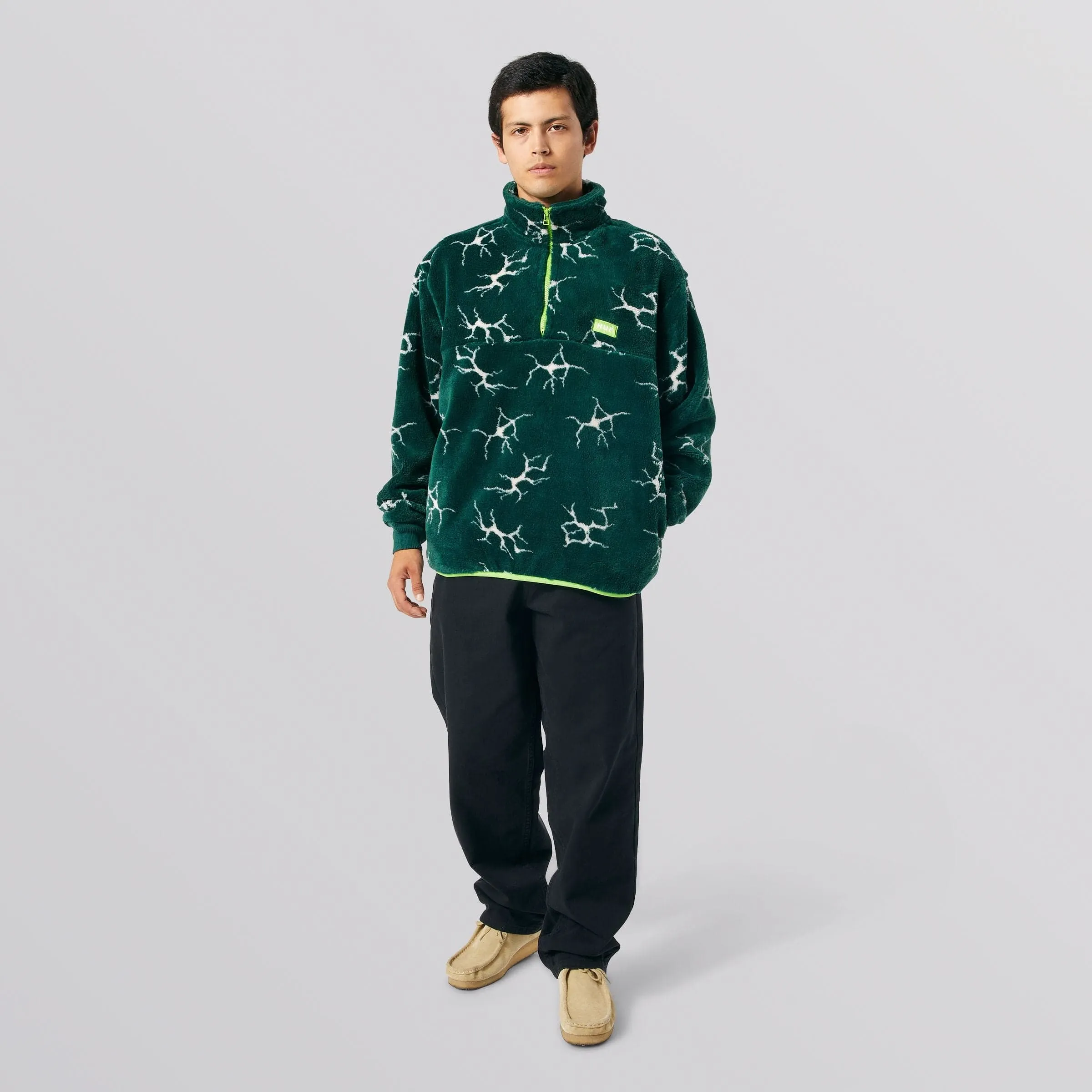 QUAKE SHERPA 1/4 ZIP - FOREST GREEN