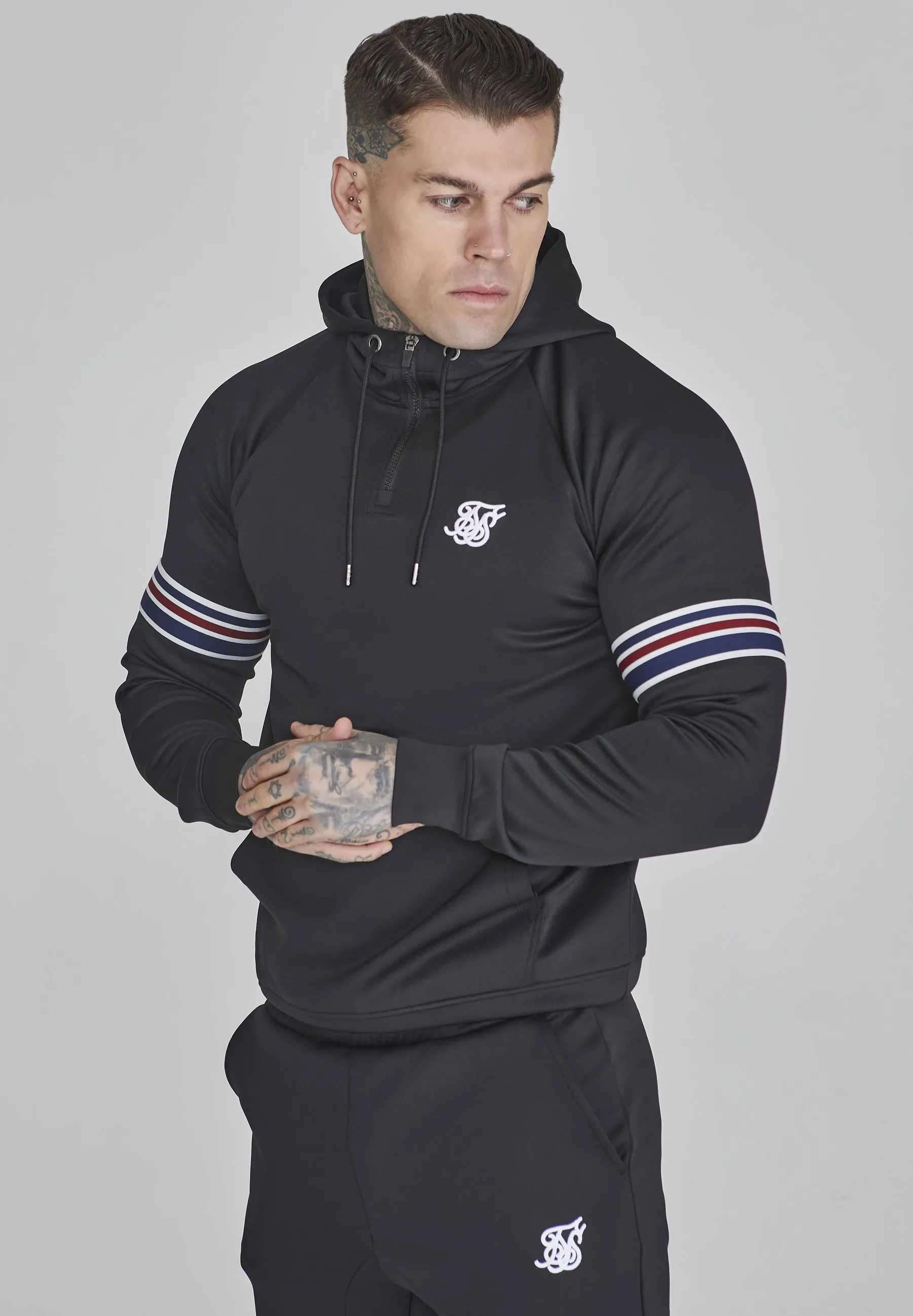 QUARTER ZIP - Felpa con cappuccio