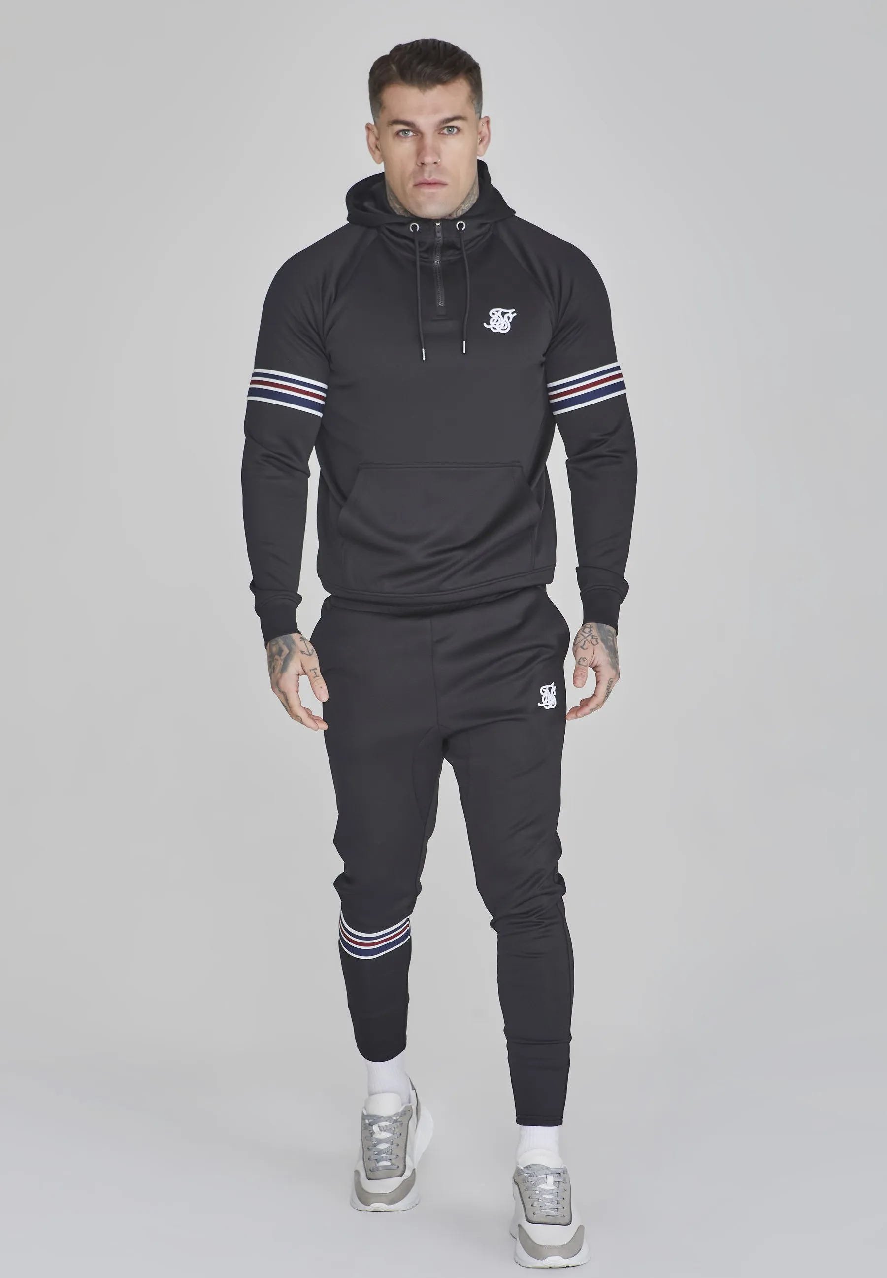QUARTER ZIP - Felpa con cappuccio