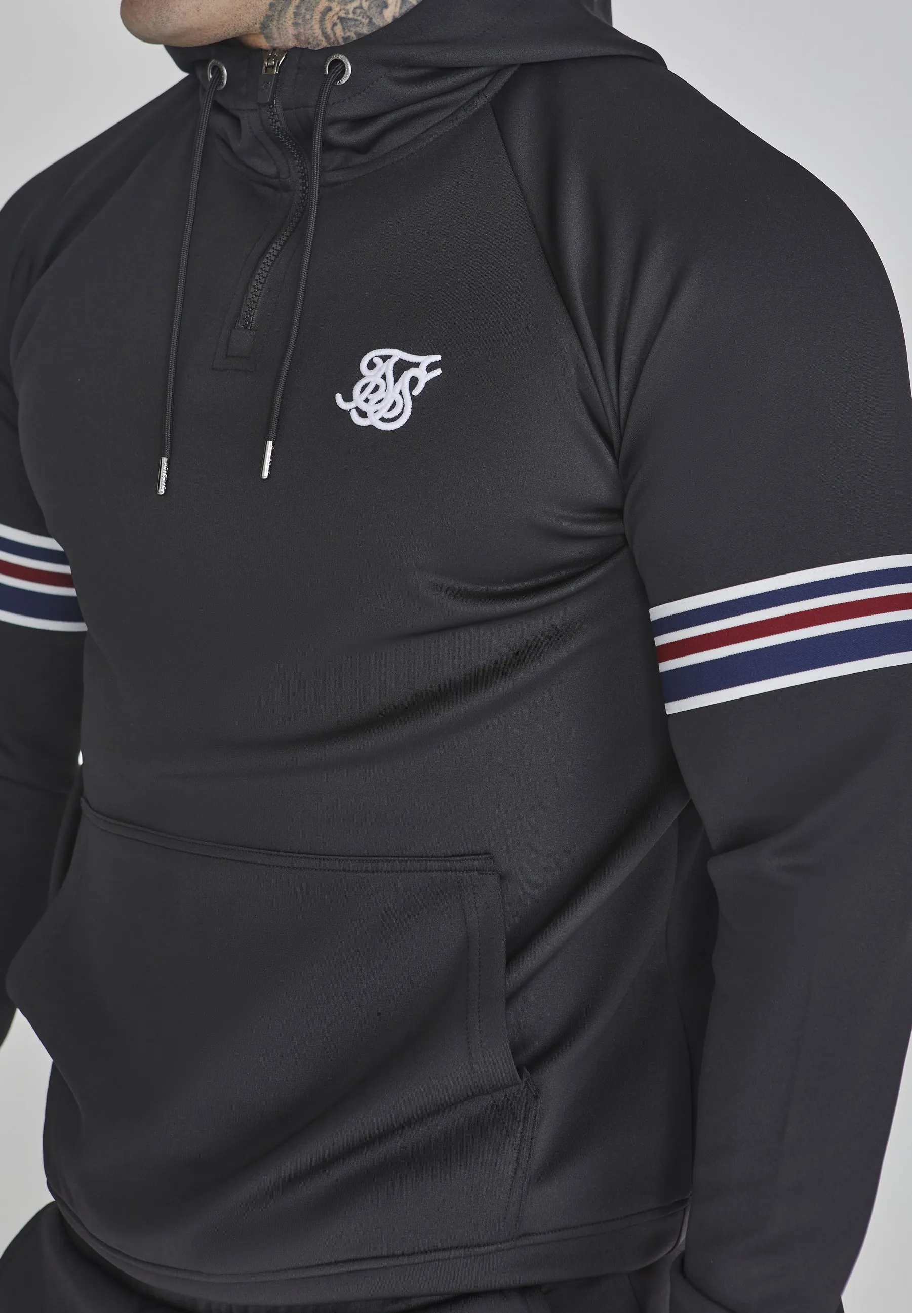 QUARTER ZIP - Felpa con cappuccio