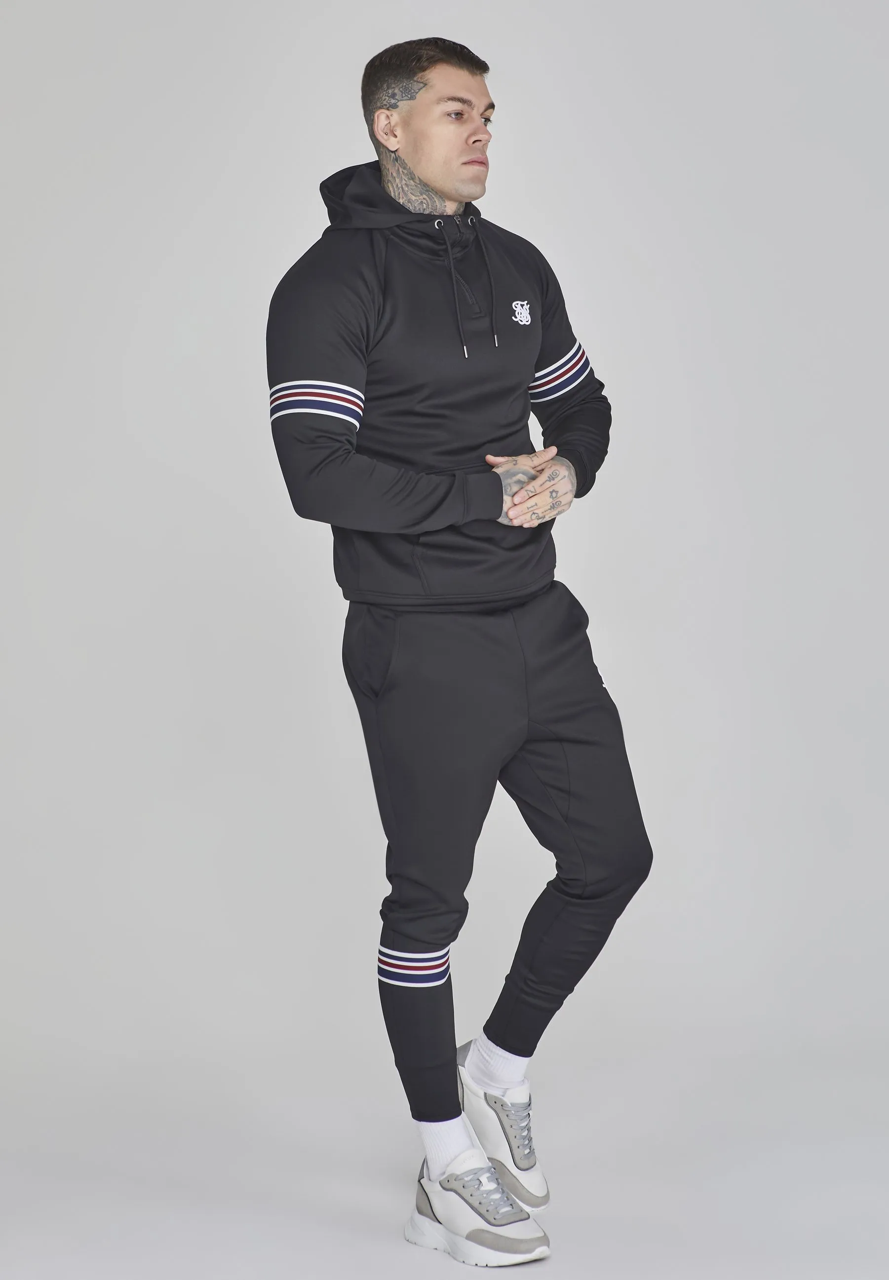 QUARTER ZIP - Felpa con cappuccio