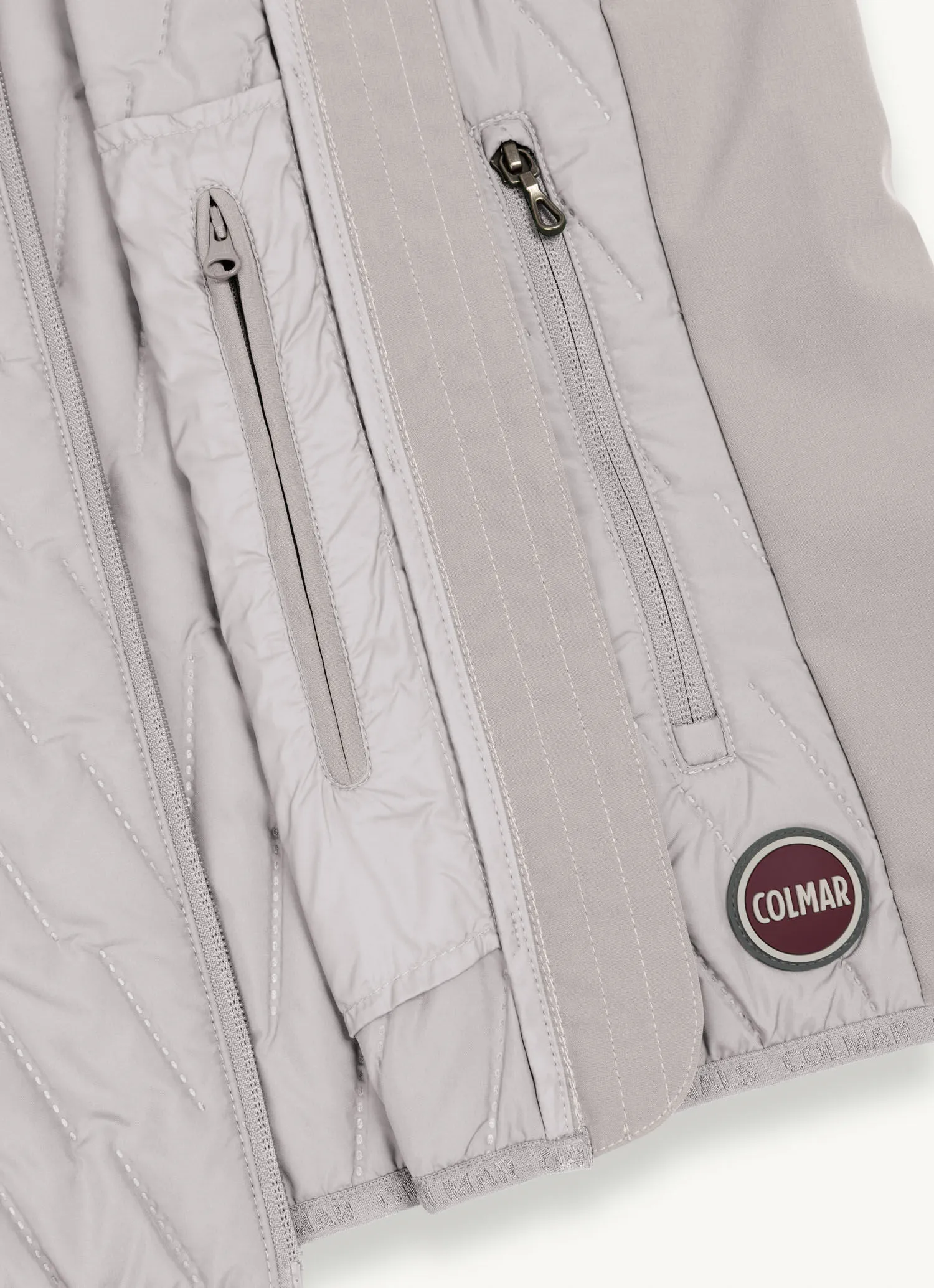 Quilted gilet with softshell inserts