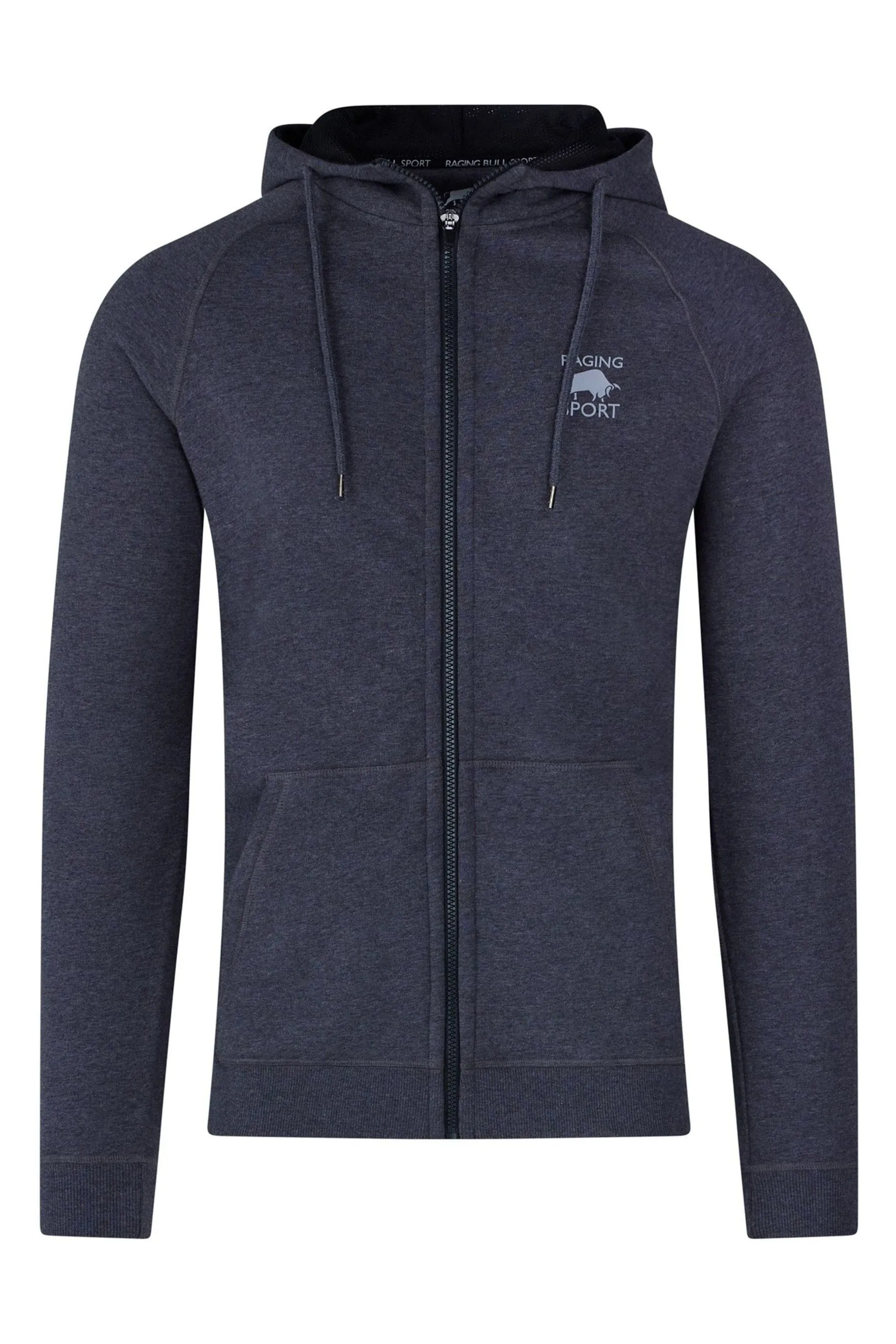 Raging Bull Grigio - Felpa con cappuccio e zip