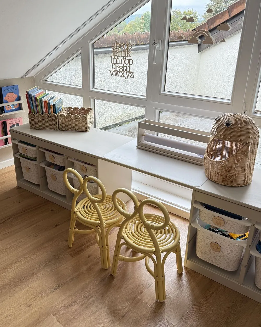 Rattan Kids Chair Yellow MIRTIA