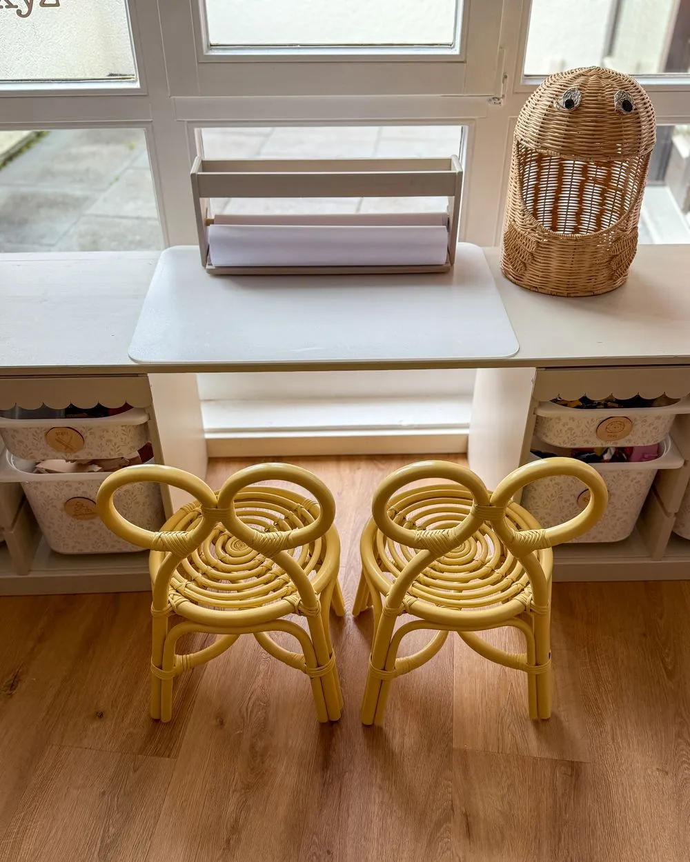 Rattan Kids Chair Yellow MIRTIA
