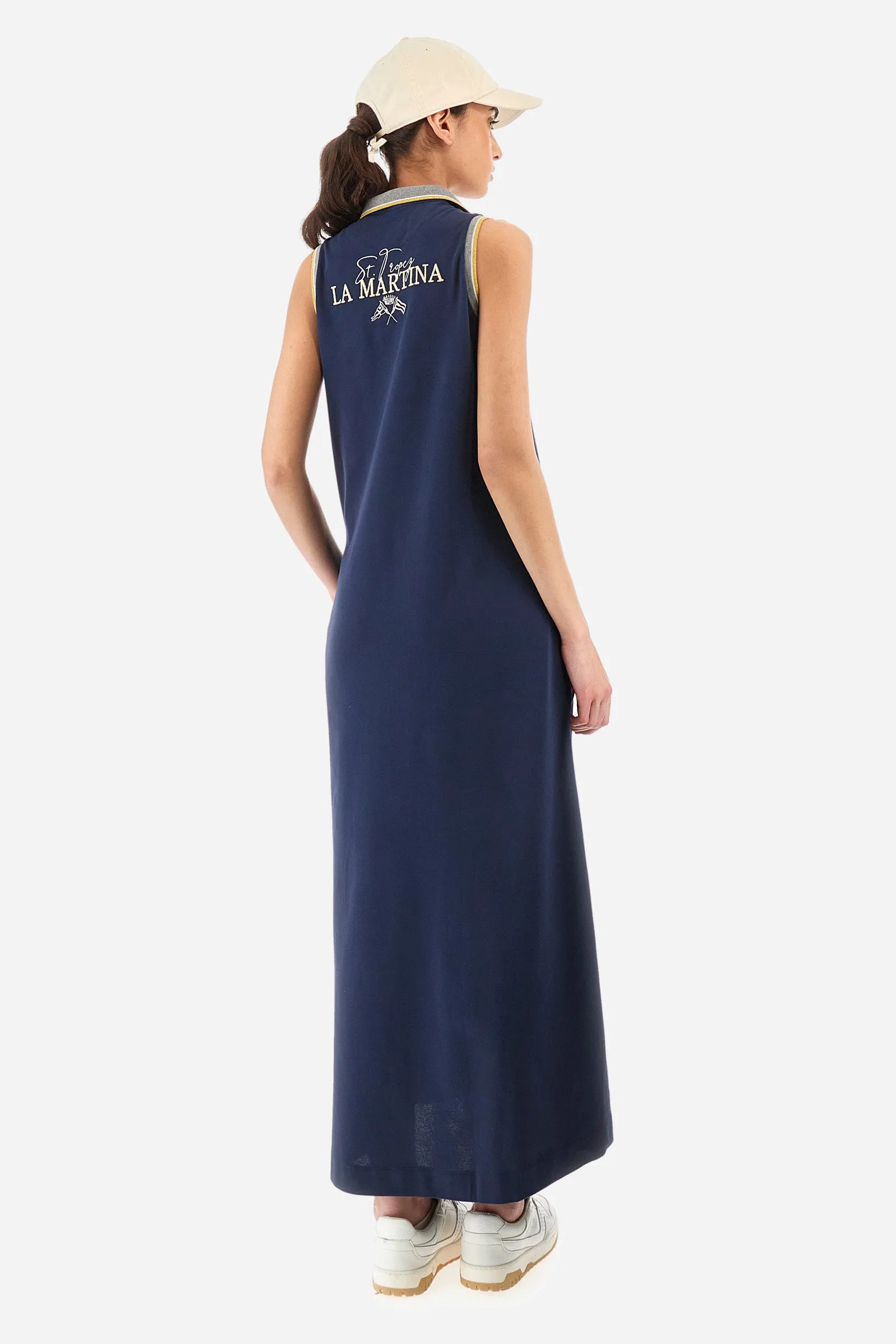 Regular-fit sleeveless dress in elasticated cotton - Yanae