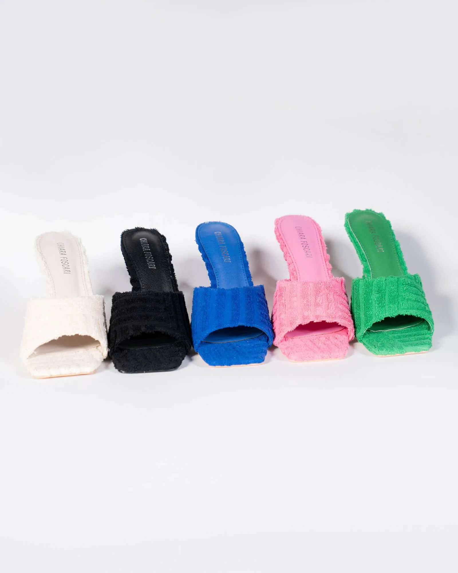 Sabot con tacco effetto spugna - fucsia