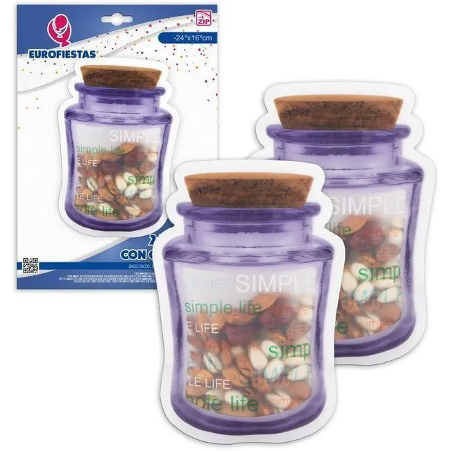Sacchetto con chiusura a zip 24,5 x 16,6 cm in sughero - 2 unità